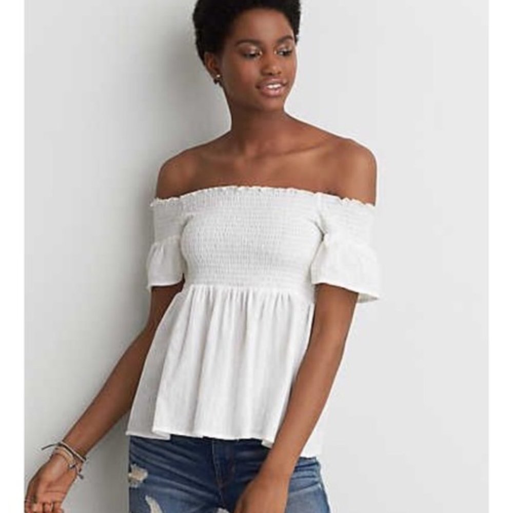 AEO smocked off the shoulder top